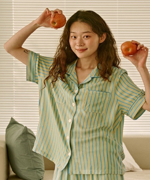 [BWTZ] 레몬스트라이프 여자 반소매 세트